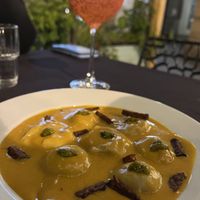 Ravioli with cheesy sauce  at LAS in Lodz