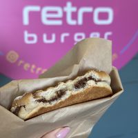 Choco and banana toastie  at Retro Burger in Tallinn