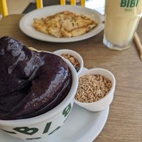 Small acai bowl with cashews, granola and banana. at Bibi Sucos in Rio De Janeiro