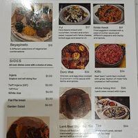 Menu at Adulis Restaurant in Yokine