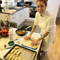 Preparing plant based empanadas for a private event   at veganbiteswithsteph  in Berlin
