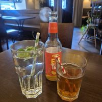 Holunder-soda & Rauch Eistee at Pizzeria Casa Piccola in Vienna