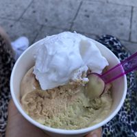 Toffee Nut and pistachio with cream ♥️  at Mica Eisdiele  in Stuttgart