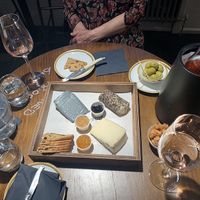 I Am Nut, Ok? C'e Dairy, Nerominded Truffle, Crack on Pepper Log with crackers & 3 x varieties of chutney. Clearly labelled Vegan wines. ❤️  at French & Day Delicatessen in Ware