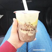 Oreo matcha with almond milk at Penny Cha in Stamford