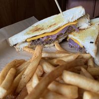 Impossible Melt with Fries at Anthem Vegan in San Diego