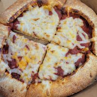 Vegan cheese pizza at Woodstock's Pizza - Pacific Beach in San Diego