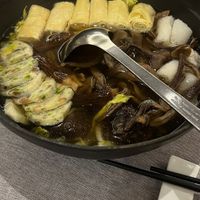 The mushroom soup with tofu skins and cabbage; delicious with a deep mushroom flavour; not spicy whatsoever  at Soodle - 蔬稻·素菜 in Guangzhou