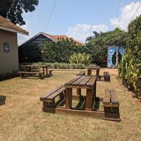 Outdoor seating at Gorilla Conservation Café - Entebbe in Entebbe