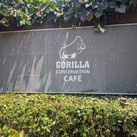 Sign at Gorilla Conservation Café - Entebbe in Entebbe