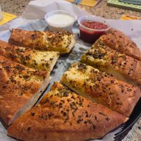 Garlic bread (without cheese) at Woodstock's Pizza in Santa Cruz