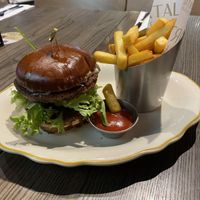 Vegan burger ($28)  at CHC - Portal Bar Eatery in Christchurch