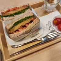 Sandwich with tempeh at Nous Deux - 努得世界冠軍咖啡 in Taipei