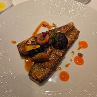 A play of zucchini. My favorite dish of all. Charred umami goodness. Can't get enough at Les Saisons in Tokyo