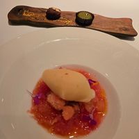 Dessert is grapefruit, and chocolate with a fresh sorbet. Yum! at Les Saisons in Tokyo