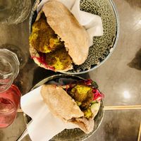 Falafel with hummus and babaganoush   at Chana in Brussels