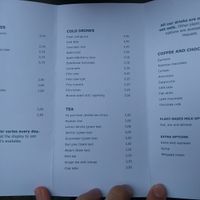 Menu at KLUTS in Utrecht