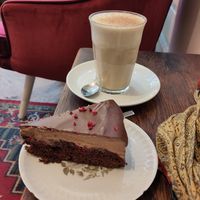 Chocolate cake and chai latte ♥️😍 at KLUTS in Utrecht
