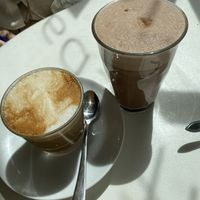 flat white and cold chocolate   at KLUTS in Utrecht