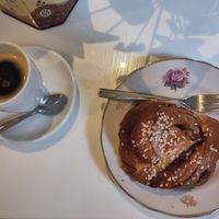 Americano + cinnamon bun at KLUTS in Utrecht