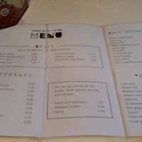 Menu at KLUTS in Utrecht