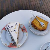 Lemon Blueberry cake (my favorite) and pumpkin orange cake at KLUTS in Utrecht