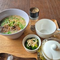 Ramen vegano y brócoli con mayonesa de soya. at Additive-free rice 88 - 無添加ごはん88 in Abashiri