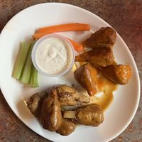 Vegan chicken wings- teriyaki & buffalo sauce  #Veganuary at Mellow Mushroom in Denton