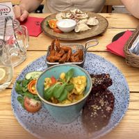 Beet cutlets and potato and cheese pierogi   at Czarci Jar. Karczma Regionalna in Zakopane