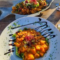 Pasta und Süßkartoffelcurry at Hus op'n Diek in Cuxhaven