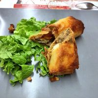 Lentils in fried puff pastry at Au Buron in Toulouse