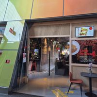 Restaurant inside the market hall at Kiiro Markthal in Rotterdam