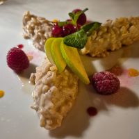 Vegan almond rice at Le Vieux Chalet in Champery