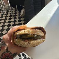 Vegan Pikkeli bagel  at Sörkan Rinkula in Helsinki