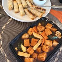 The spring rolls are not from this restaurant, but they are vegan    at Silk Road Asian Cuisine in Lewis Center