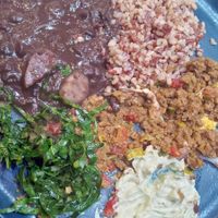 Feijoada vegana + maionese de fofu com cebolinha at Alternativa Casa do Natural in Sao Paulo