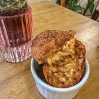 Supplì with risotto, vegan mozzarella and lentil bolognaise   at A Gogò Pizzabar  in Mallorca