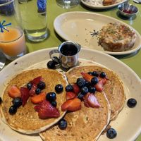 Berry Bliss pancakes + Hashbrownss  at Snooze  in Ahwatukee