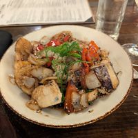 Eggplant and tofu entree at Cafe O'lei At The Plantation in Wailuku