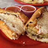 Vegan Eggplant Parmigiana Sandwich at L'Osteria Mondello in Cheyenne