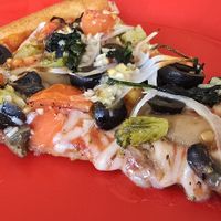 Slice of Gluten-free vegan veggie pizza (not on menu- ask for it) at L'Osteria Mondello in Cheyenne