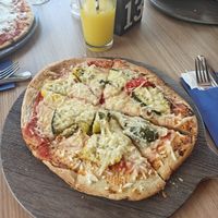 Vegan pizza at The Pen Restaurant in Willemstad