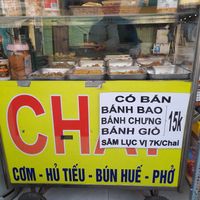 Stall outside with menu at CHAY NHẤT TAM in Ho Chi Minh City