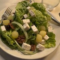 waldorf salad with vegan feta cheese, walnuts, apple, celery and grapes at Parisien in Belfast