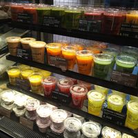 Juices, smoothies etc. Well labeled which are vegan. at Sis - Tripla in Helsinki