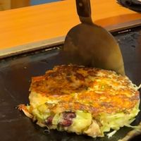 Vegan  Okonomiyaki  at Kaisen Monjya Ebizo in Osaka