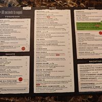 Menu at 60 Seconds to Napoli in Frankfurt