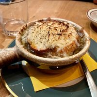 French onion soup   at Nectaris in Portland