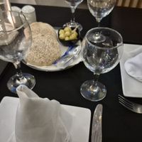 Table with free bread and olives at Le 20 Restaurant  in Agadir