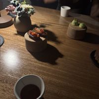 Appetizer trio- beat gazpacho was really special.  at Nemi in La Paz